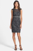 Thumbnail for your product : JS Collections Illusion Yoke Embroidered Mesh Sheath Dress