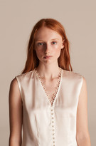 Thumbnail for your product : Rebecca Taylor Tailored Sleeveless Silk Charmeuse Top