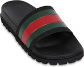 Thumbnail for your product : Gucci Pursuit Treck Web rubber slide sandals