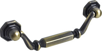 Utopia Alley Suffolk Pull Handle - Decorative Cabinet Drop Pull Handles For Cabinets And Drawers - Vintage Cabinet Hardware With Hand Finished Antique