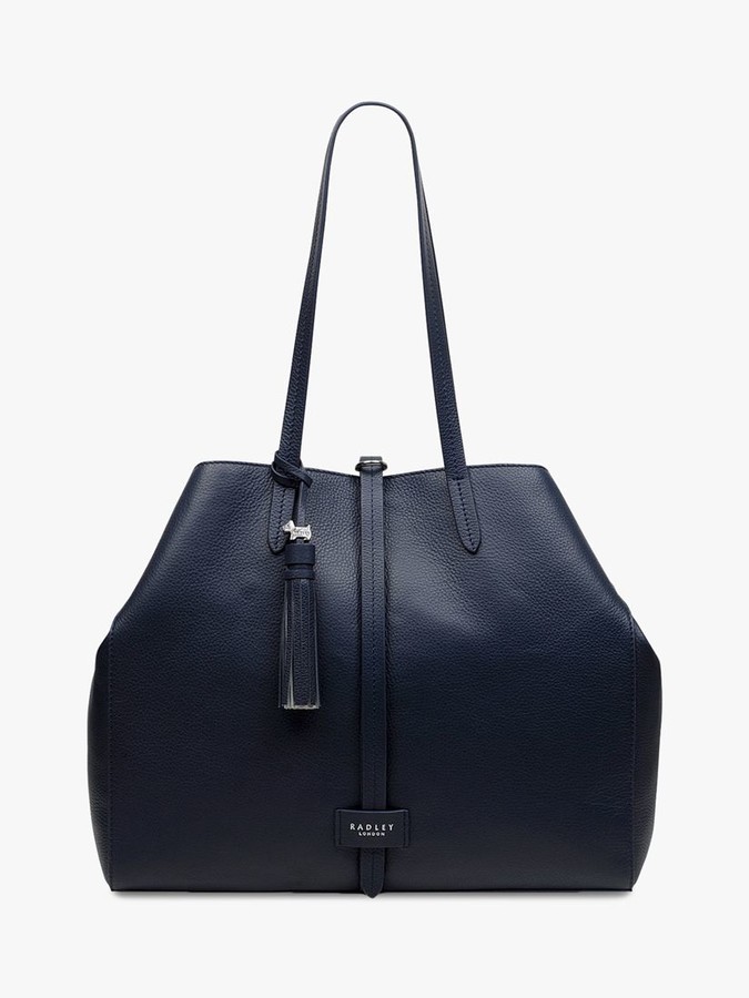 radley black leather tote bag