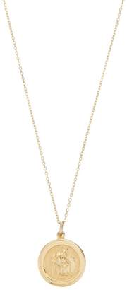 Lily & Roo - Small Round Gold St Christopher Pendant Necklace