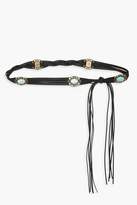 Thumbnail for your product : boohoo Plaited Stone Detail Waist Belt
