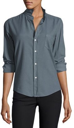Frank And Eileen Barry Cotton Oxford Shirt, Blue Gray