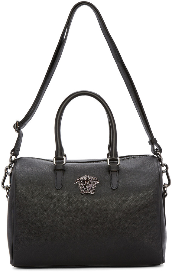 Versace Black Faux Leather Duffle Bag ShopStyle Travel Duffels & Totes