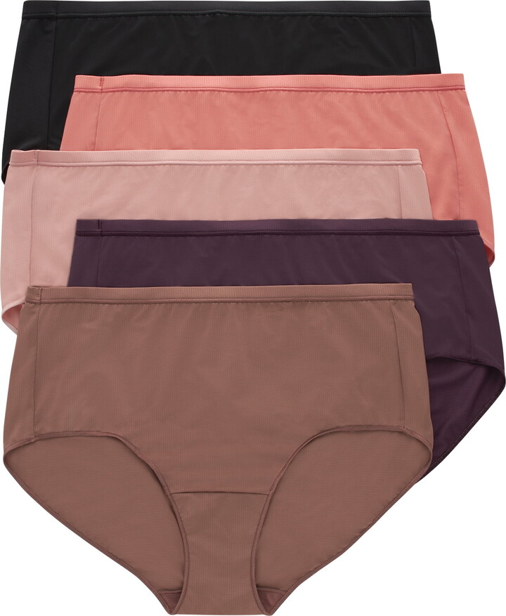 Hanes Womens Underwear Briefs 5-Pack, Breathable Brief Panties, Mesh Underwear for Women, Plus Size