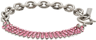 Justine Clenquet SSENSE Exclusive Silver & Pink Shanon Bracelet