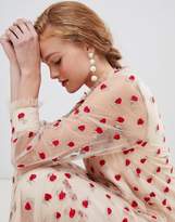 Thumbnail for your product : Sister Jane long sleeve smock dress with delicate rose embroidery