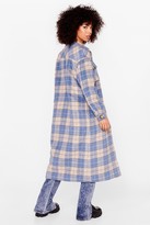 Thumbnail for your product : Nasty Gal Womens What the Check Longline Shirt Jacket - Blue - 4