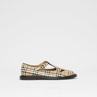 Burberry Vintage Check Leather T-bar Shoes