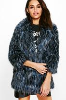Thumbnail for your product : boohoo Lois Shaggy Faux Fur Coat