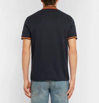 Gucci Slim-Fit Embroidered Stretch-Cotton Piqué Polo Shirt