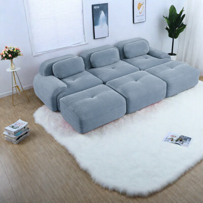 Wrought Studio Pet-friendly Modular Sofas Corduroy Fabric Modern Style For Living Rooms