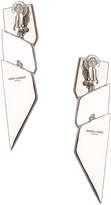 Thumbnail for your product : Saint Laurent Layered Art Deco Earrings in Palladium, Black & Crystal | FWRD