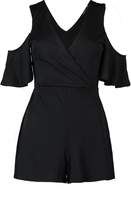 Thumbnail for your product : boohoo Open Shoulder Plunge Playsuit