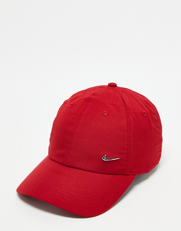 Nike metal swoosh cap in red - ShopStyle Hats