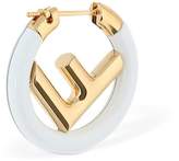 Thumbnail for your product : Fendi 25mm Small Logo Circle F Mono Earring