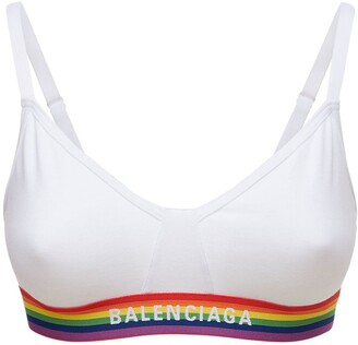 Balenciaga Cotton jersey sports bra - ShopStyle