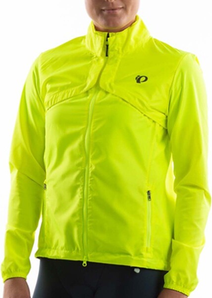 Pearl Izumi Women's Quest Barrier Convertible Windbreaker Large Screaming Yellow