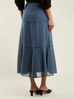 Thumbnail for your product : Cefinn - Tiered Voile Midi Skirt - Womens - Light Denim
