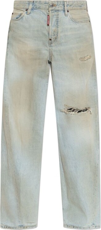 DSQUARED2 Logo Patch Distressed Jeans