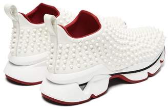 Christian Louboutin Spike Sock Studded Low-top Trainers - Womens - White