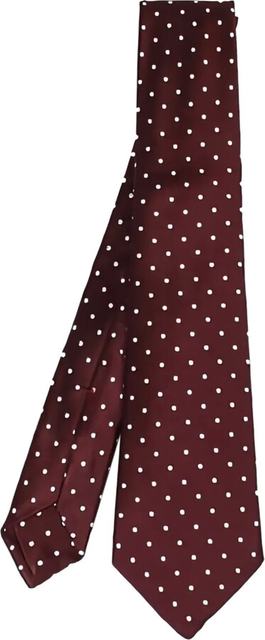 Kiton Polka-Dot Silk Tie