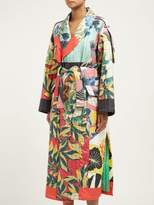 Thumbnail for your product : Etro Floral-print Quilted Silk-twill Kimono-style Coat - Womens - Blue Multi