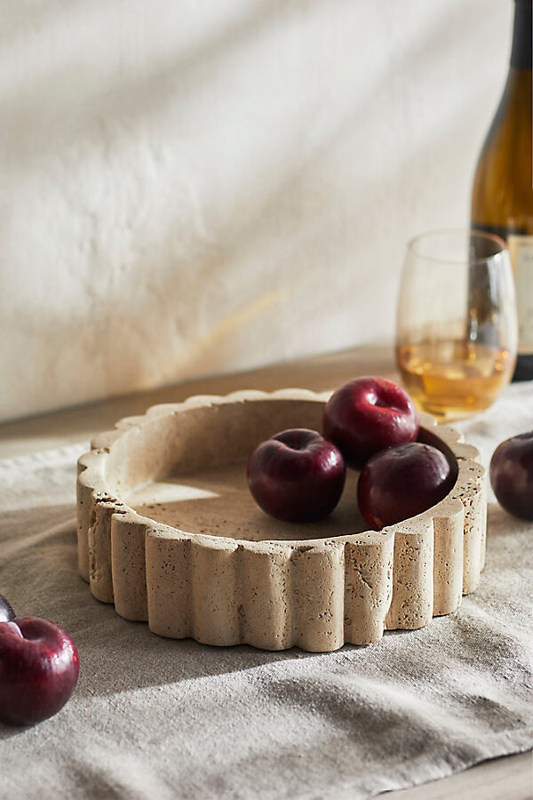 Scalloped Travertine Serving Bowl at Terrain