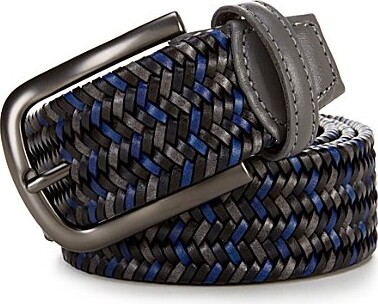 Torino Leather Company Braided Italian Woven Stretch Leather Belt