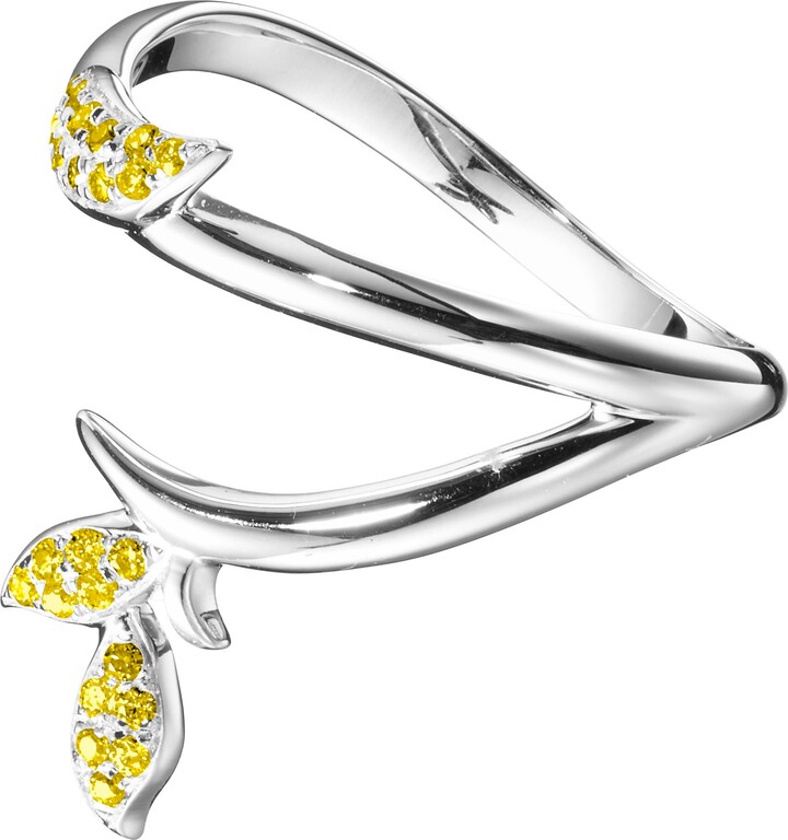 Etsy 14K White Gold Yellow Diamond Engagement Ring Yellow Gemstone Wedding Ring For Her. Alternative Flower Band