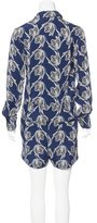 Thumbnail for your product : Derek Lam 10 Crosby Abstract Print Silk Romper w/ Tags
