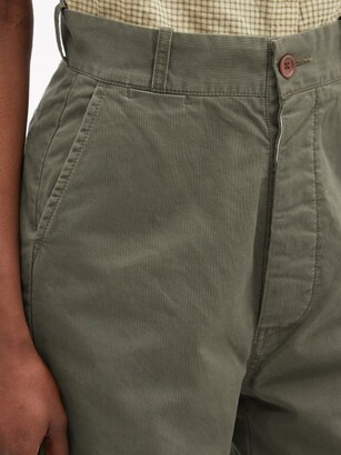 Chimala High-rise Cotton-gabardine Wide-leg Trousers - Khaki