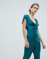 Thumbnail for your product : New Look knot front jumpsuit in green
