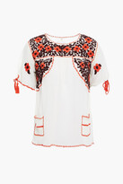 Thumbnail for your product : Antik Batik Paola Embroidered Cotton-crepon Top