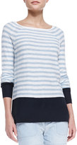 Thumbnail for your product : Vince Colorblock Striped Sweater, Coastal
