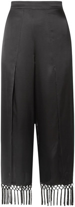 CAMI NYC The Max Macrame-trimmed Silk-charmeuse Wide-leg Pants