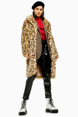 Topshop Leopard Print Faux Fur Coat - ShopStyle