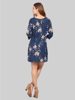 M&Co Izabel London Floral 3/4 Sleeve Tunic Dress