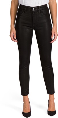 coated high waist jeans