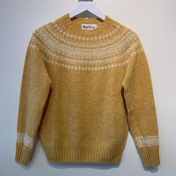 Harley of Scotland Fairisle Jumper Marzipan White XL ShopStyle Knitwear