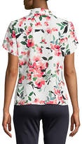 Thumbnail for your product : Calvin Klein Floral Short-Sleeve Blouse