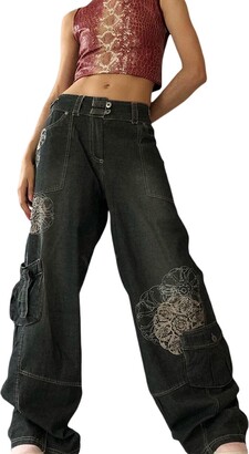 LAEMILIA Womens Ripped Distressed Skinny Jeans Turn-up Bottom Denim Pants Crop Jeans with Pockets