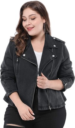 black denim biker jacket