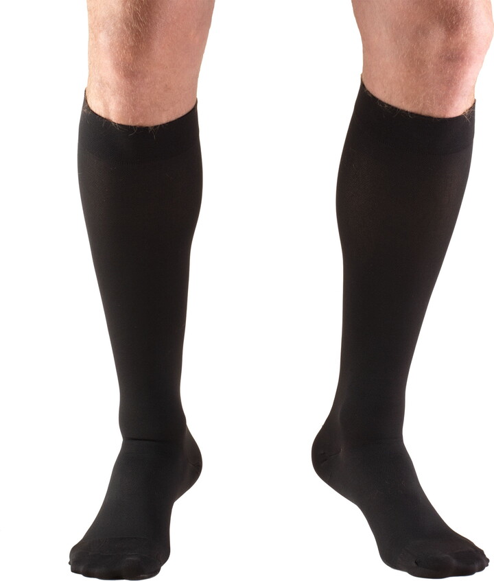 Truform Compression Stockings, Unisex, Knee High, Closed Toe, 20-30 mmHg, Black, Medium (short length)