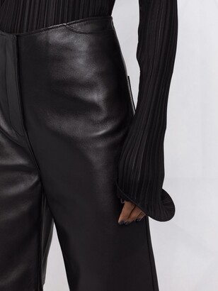 Totême Cropped Leather Trousers