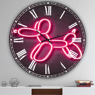 Design Art Designart Balloon Dog Oversized Modern Wall Clock - 36 x 36