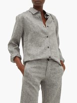 Thumbnail for your product : ASCENO Milan Curved-hem Linen Shirt - Grey