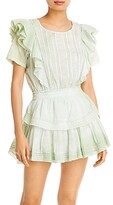 Thumbnail for your product : LoveShackFancy Natasha Ruffled Sleeve Tie Dye Mini Dress