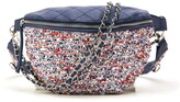 Thumbnail for your product : Like Dreams Distorted Print Weave Fannypack with Chain Embellishments